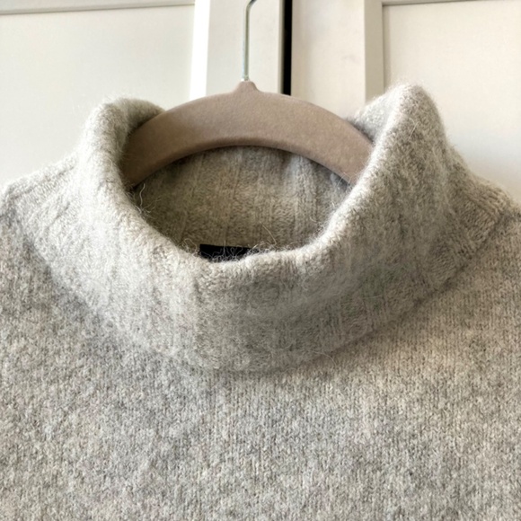 J Crew Mockneck Sweater in Supersoft Yarn in 'Heather Dusk' (light warm grey) - Picture 8 of 10